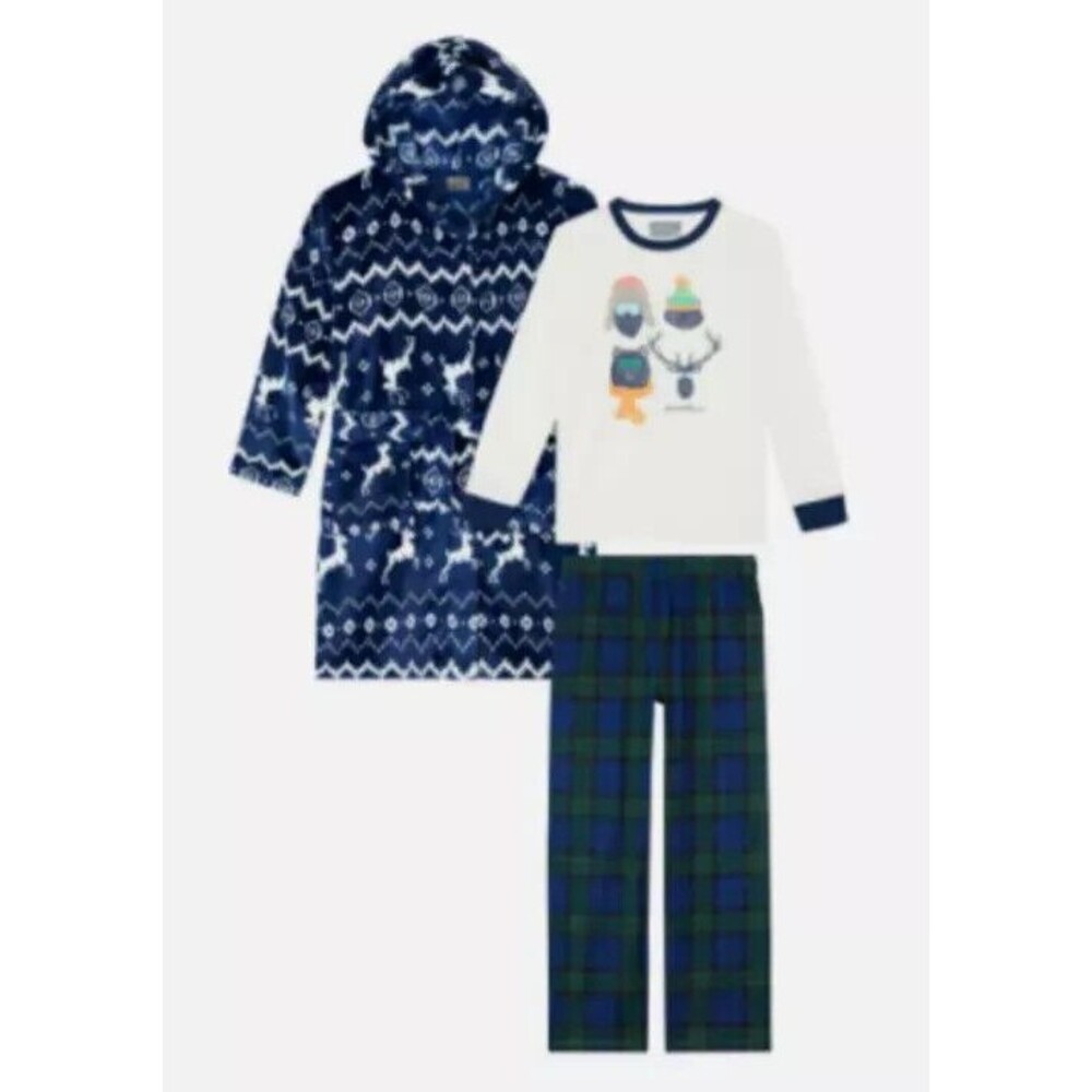 Eddie Bauer Boys 3-Piece Sleep Set - Robe & Pajama Set Size M (10/12) NWT